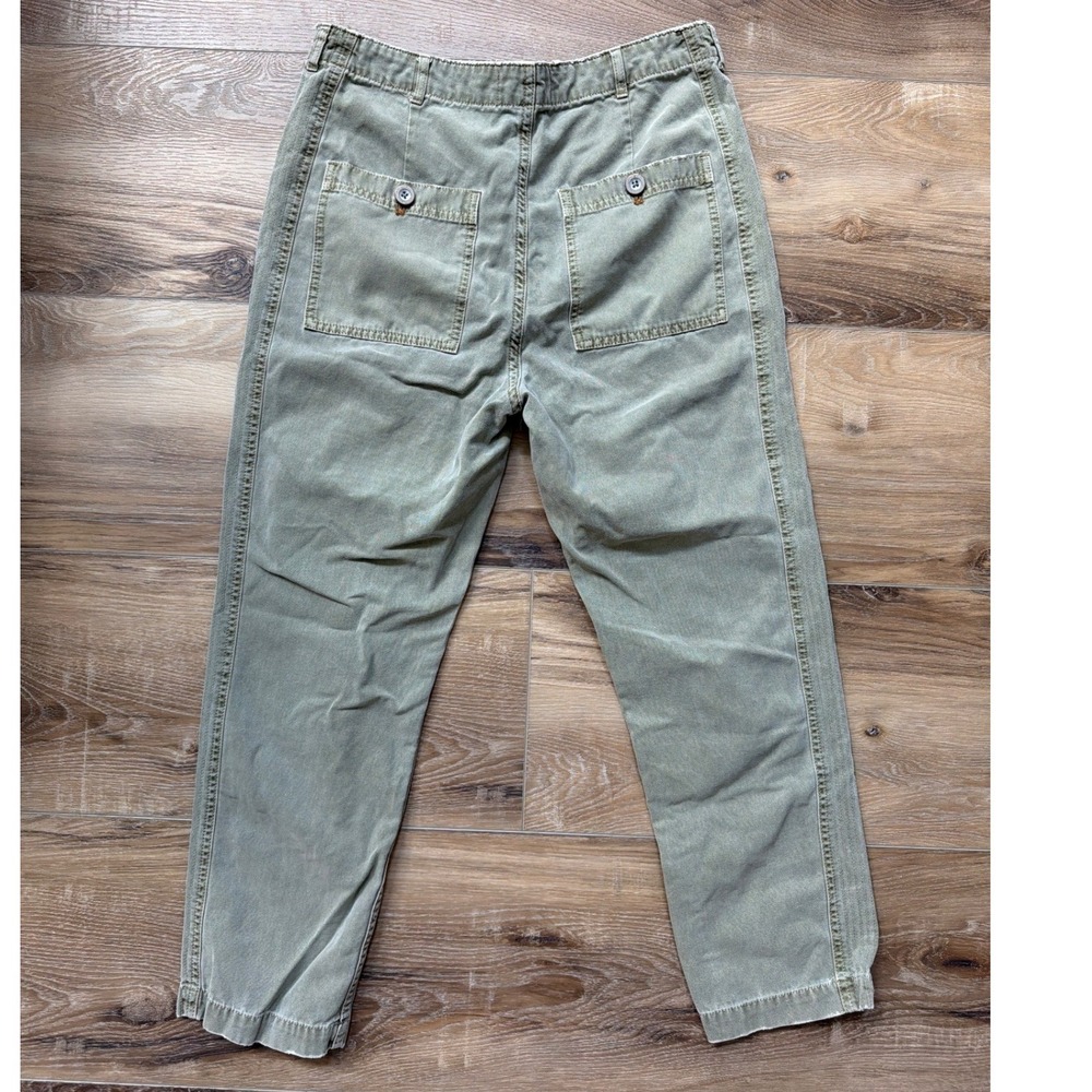 Anthropologie Womens Cargo Pants Size 27 Cropped Lyocell Green Utility Boho Pant - Picture 3 of 9